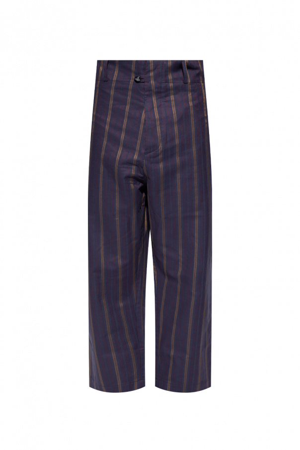 vivienne westwood ストライプパンツ　スウェット 美品】 Vivienne Westwood サルエルパンツ ワイドパンツ